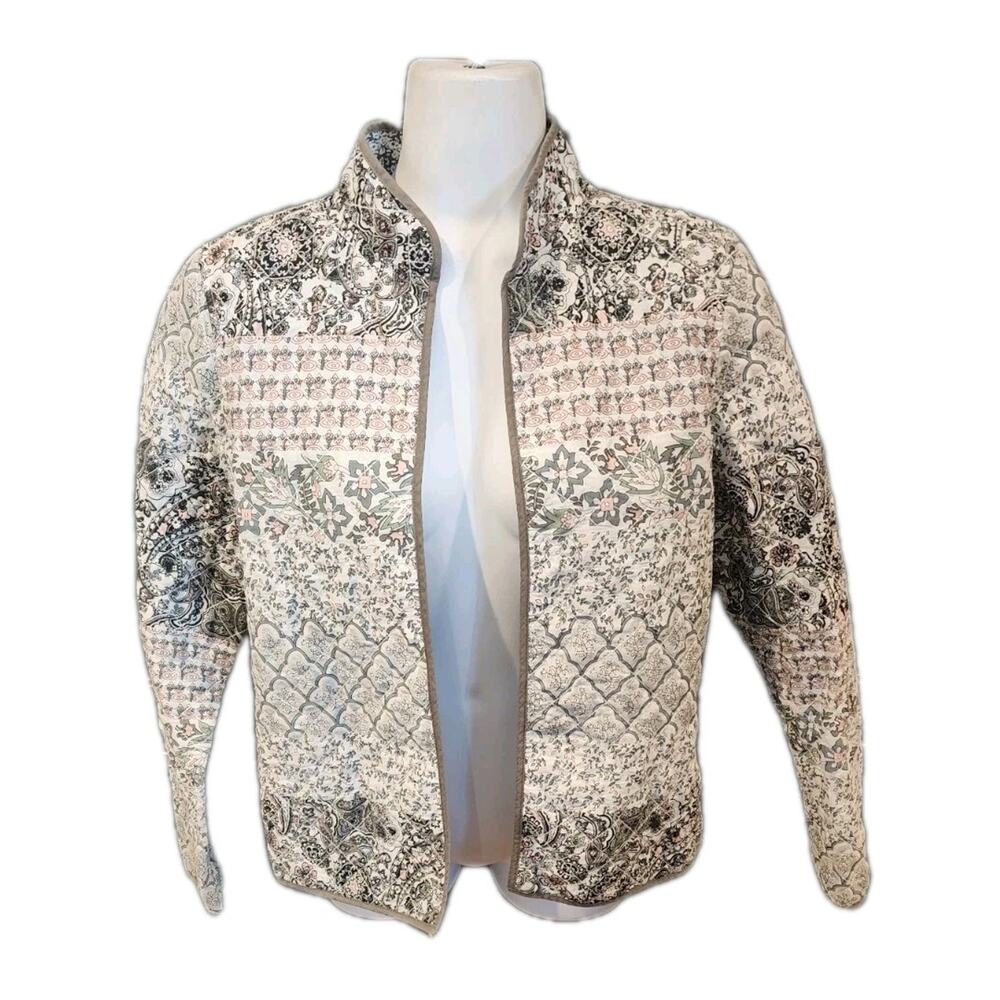 Spirit at M & CO. Country French Quilted Floral Print Jacket Cottagecore Med/10